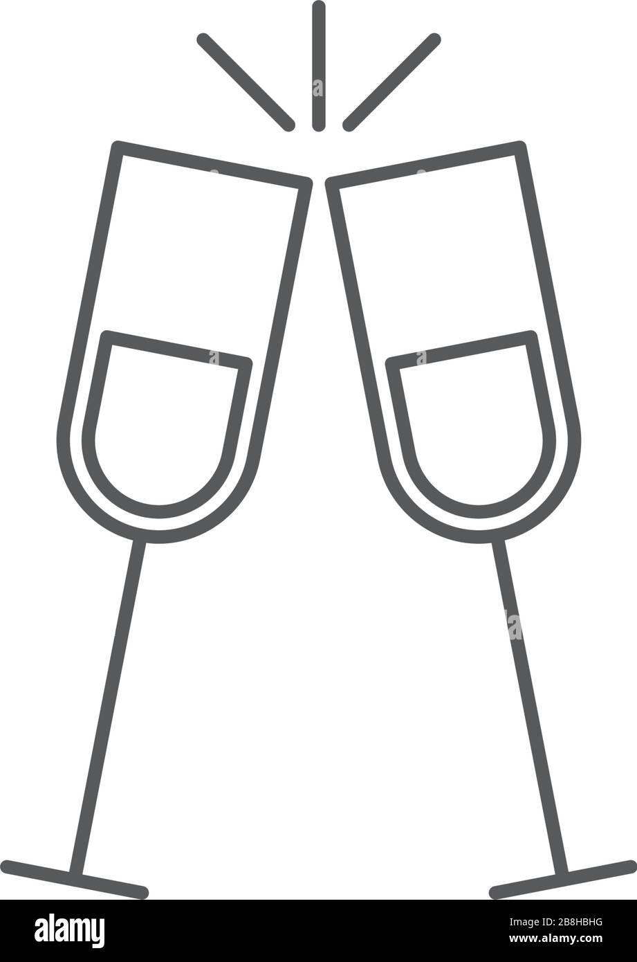 toasting glasses vector icon concept, design isolated on white background Stock Vector