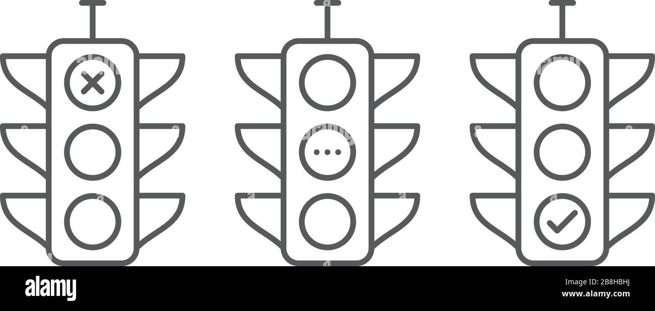 traffic light vector icon concept design isolated on white background Stock Vector
