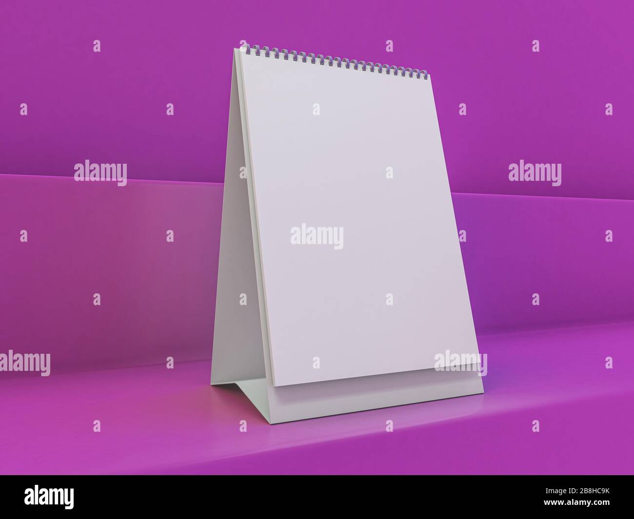 Empty desk calendar. Mockup design luxury concept. 3D rendering Stock Photo