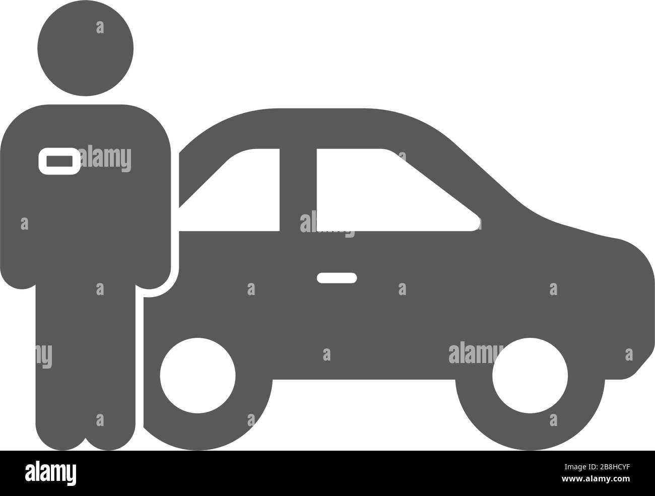 valet parking vector icon concept, isolated on white background Stock Vector
