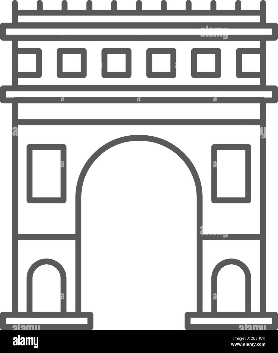 Triumphal arch architecture vector icon concept, isolated on white background Stock Vector