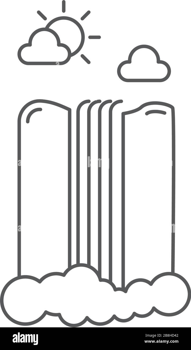waterfall landscape vector icon concept, isolated on white background ...