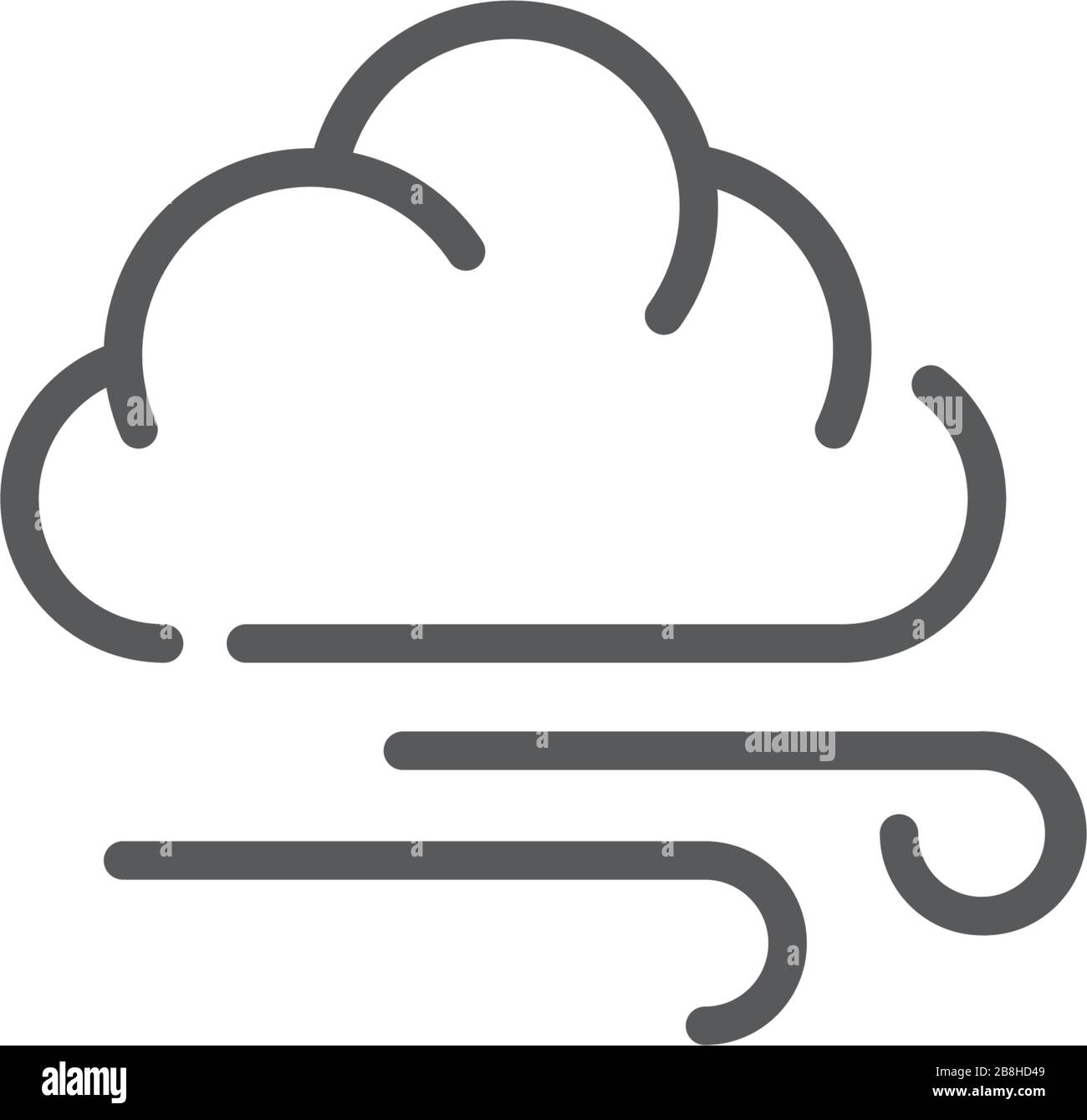 wind and cloud weather vector icon concept, isolated on white ...