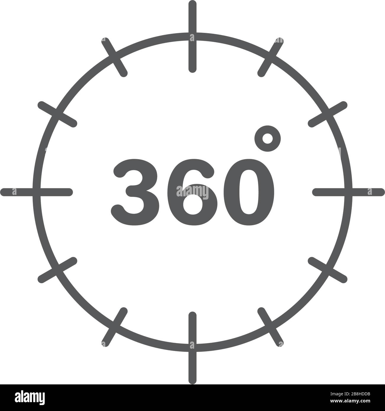 360 degree view vector icon isolated on white background Stock Vector