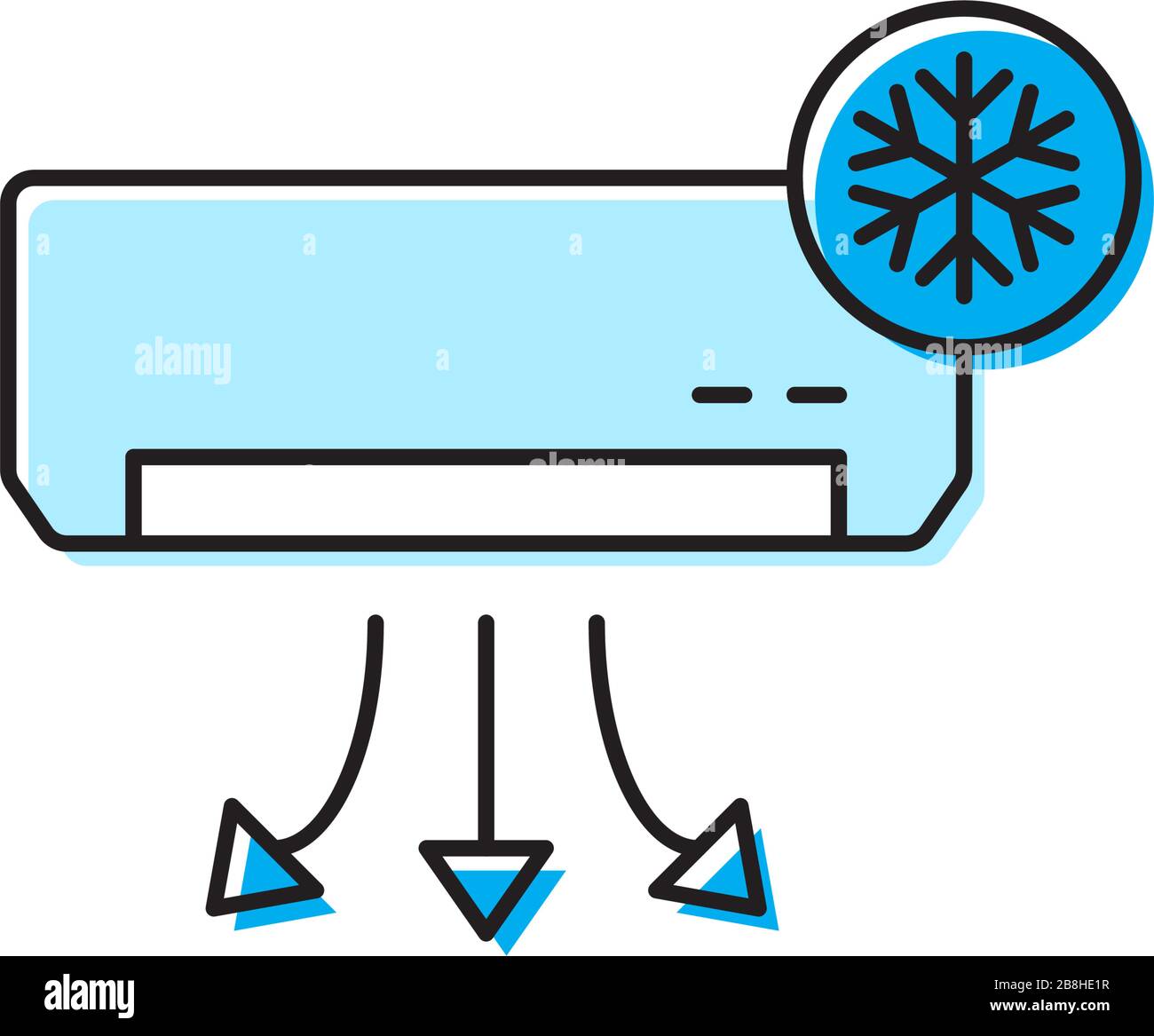 air conditioner vector icon concept, isolated on white background Stock Vector