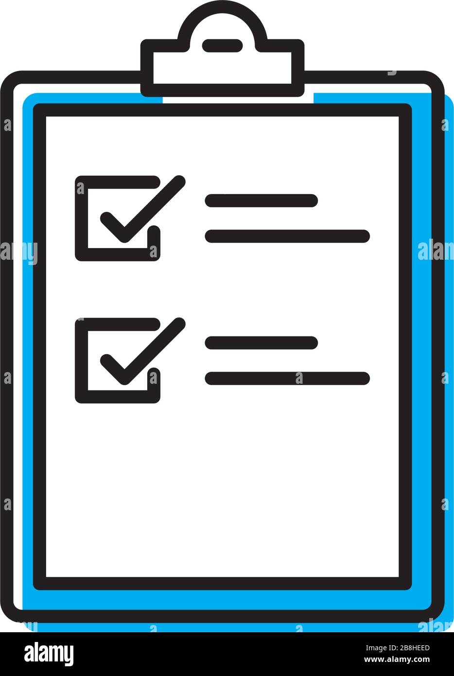 clipboard checklist vector icon concept, isolated on white background Stock Vector