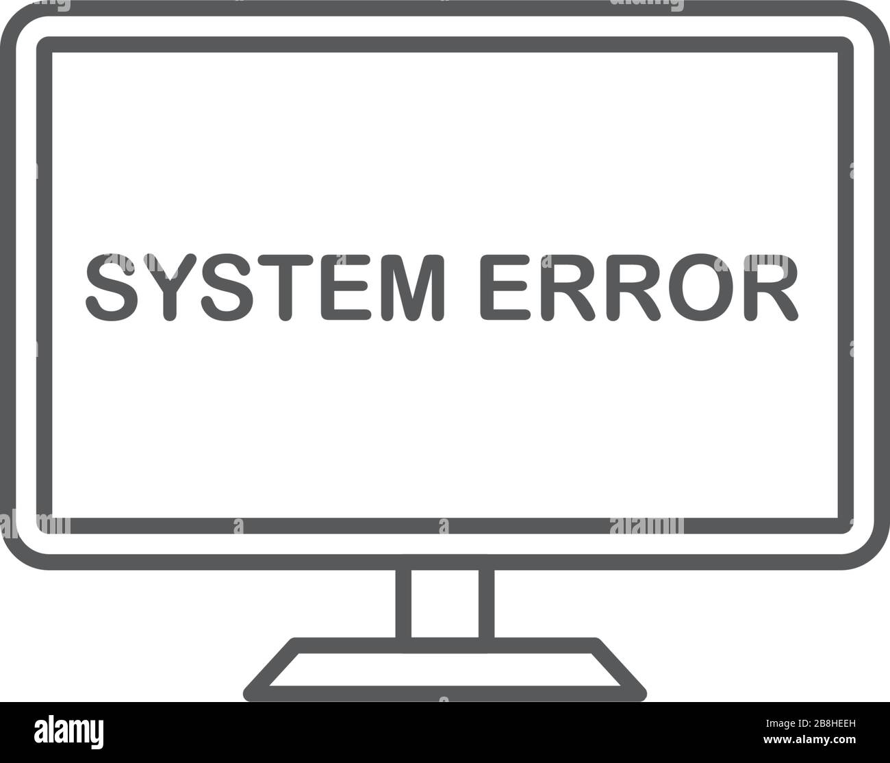 computer error screen vector icon concept, isolated on white background ...