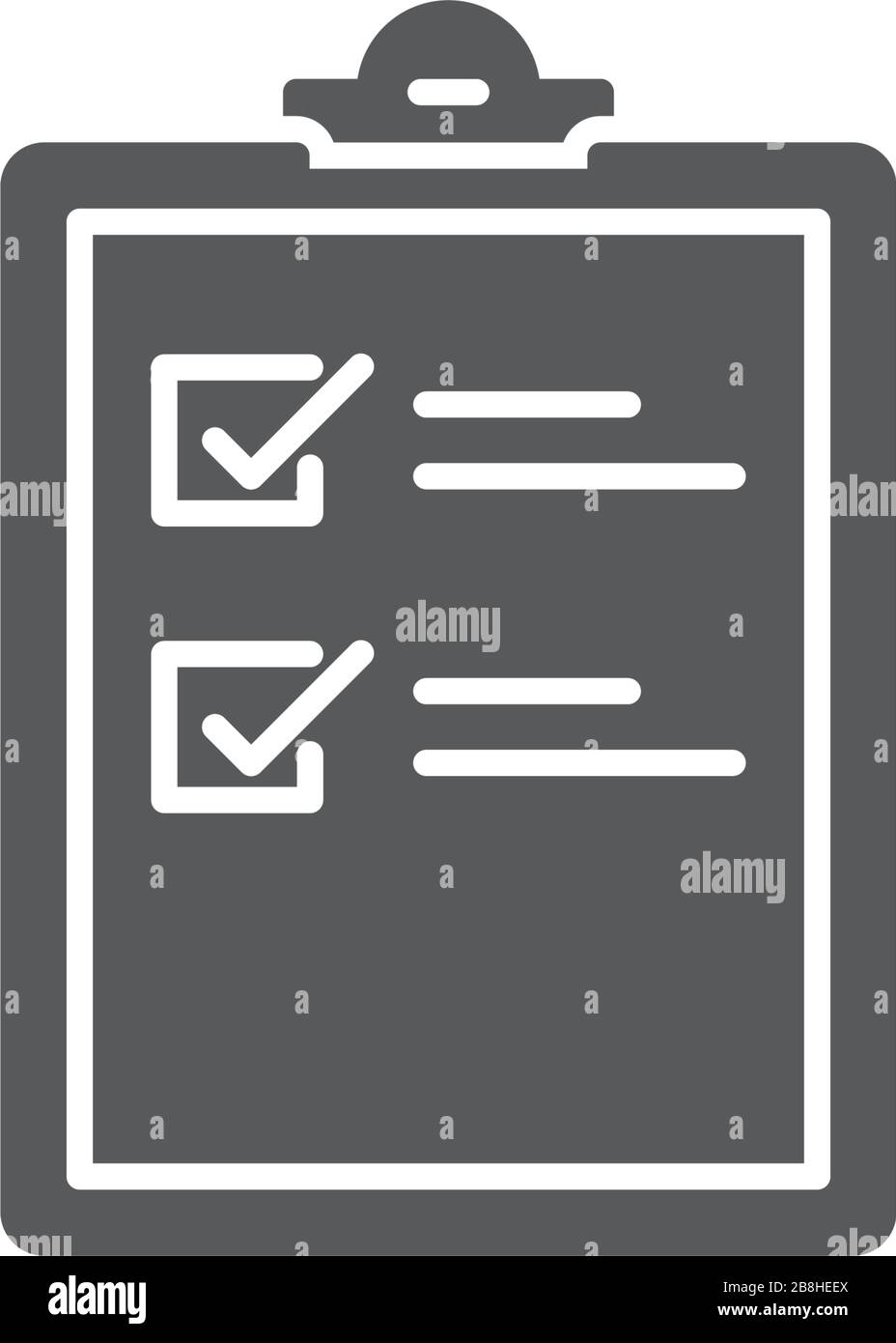 clipboard checklist vector icon concept, isolated on white background Stock Vector