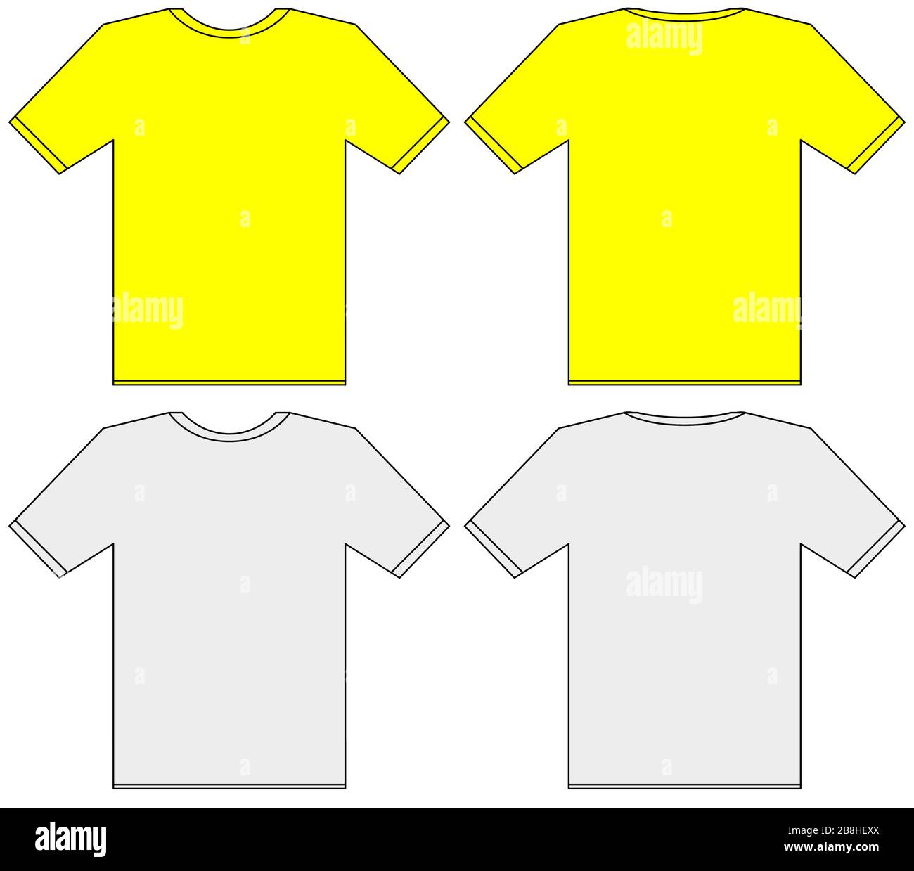 Download Blank T Shirt Template Front Back High Resolution Stock Photography And Images Alamy