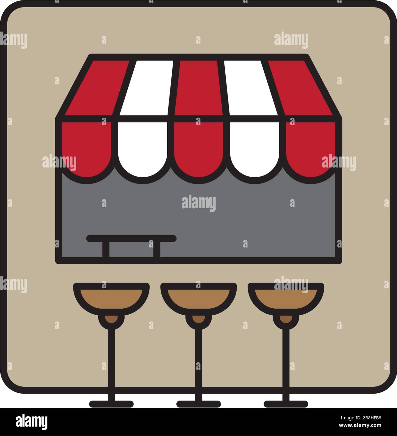 food stand vector icon concept, isolated on white background Stock ...