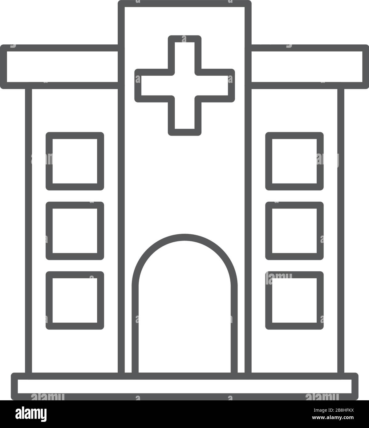 hospital building vector icon, isolated on white background Stock ...