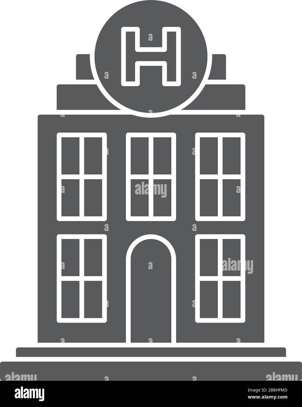 hospital building vector icon, isolated on white background Stock ...
