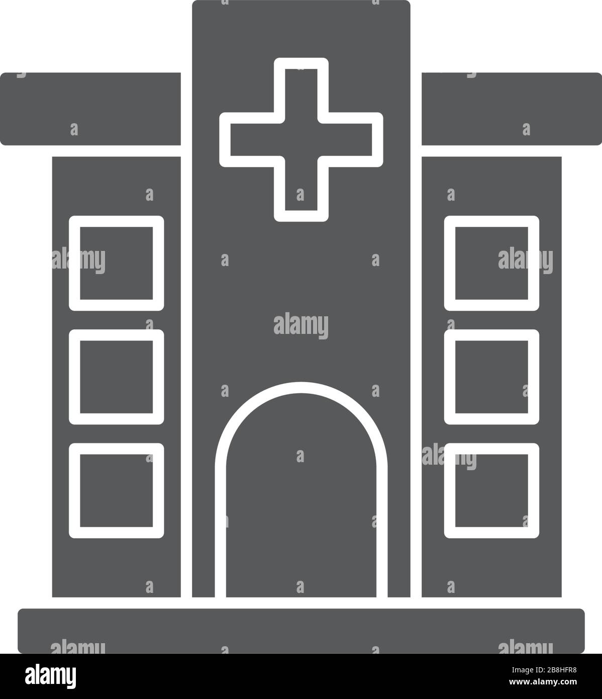 hospital building vector icon, isolated on white background Stock ...