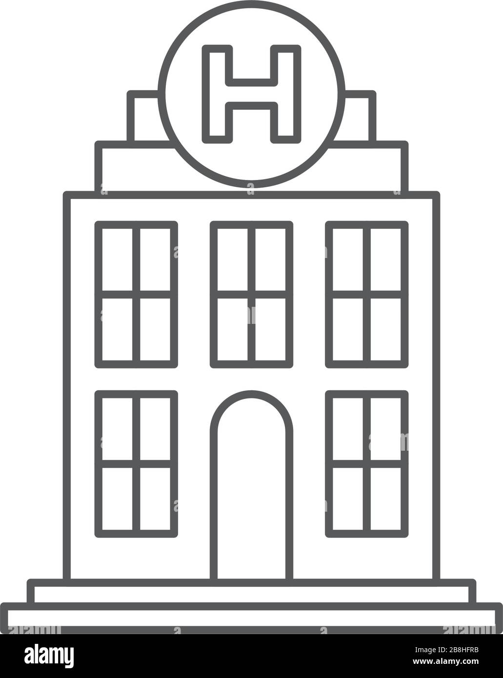 hospital building vector icon, isolated on white background Stock ...
