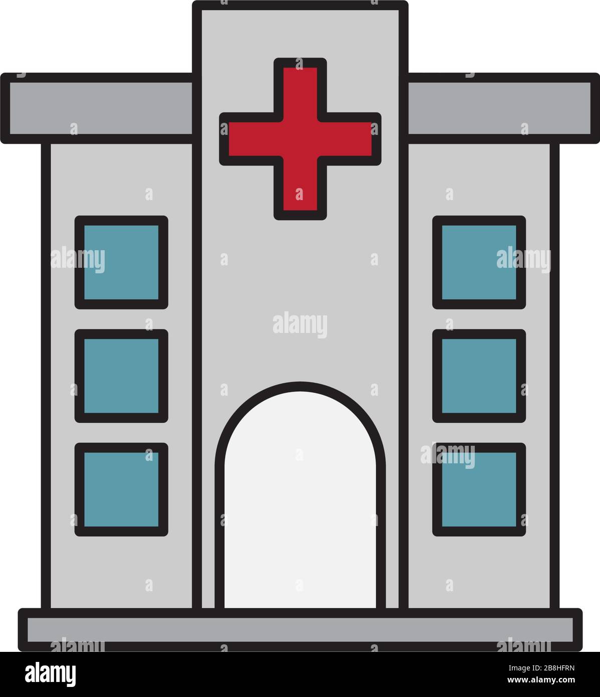 hospital building vector icon, isolated on white background Stock ...