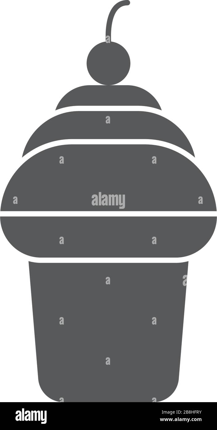 Ice cream cup vector icon concept, isolated on white background Stock ...