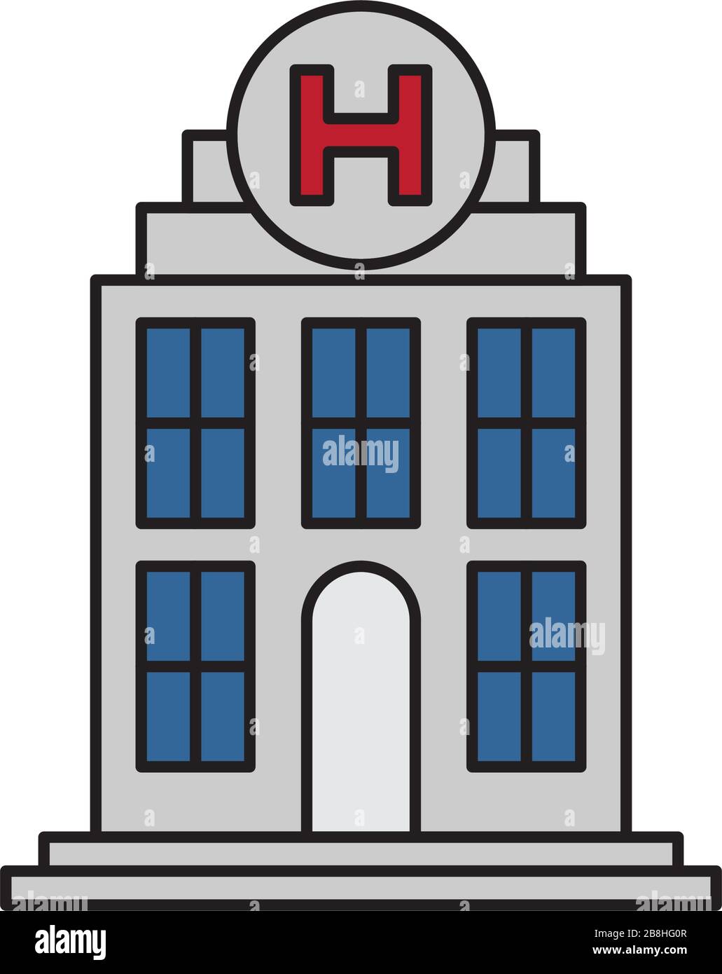 hospital building vector icon, isolated on white background Stock ...