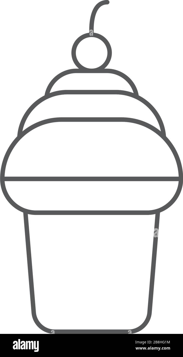 Ice cream cup vector icon concept, isolated on white background Stock Vector