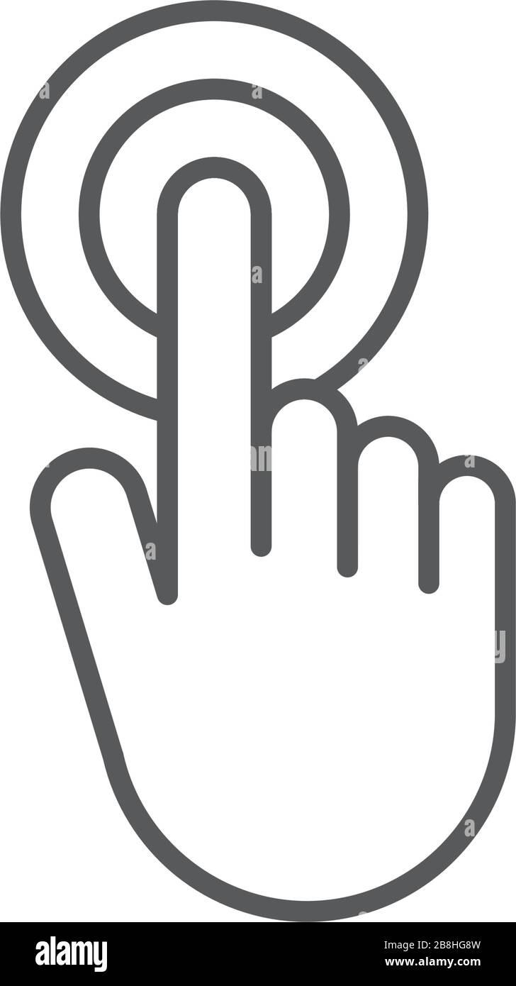 Interactive touch screen interface vector icon, isolated on white background Stock Vector