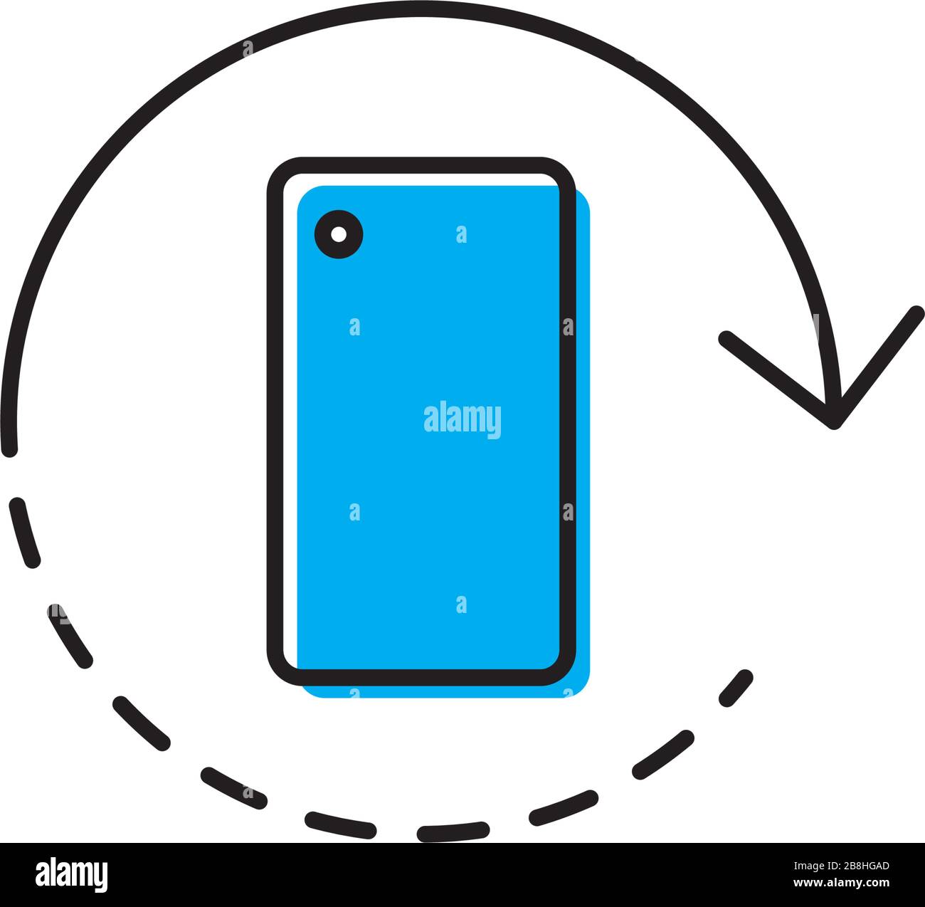 mobile camera rotate vector icon, isolated on white background Stock Vector