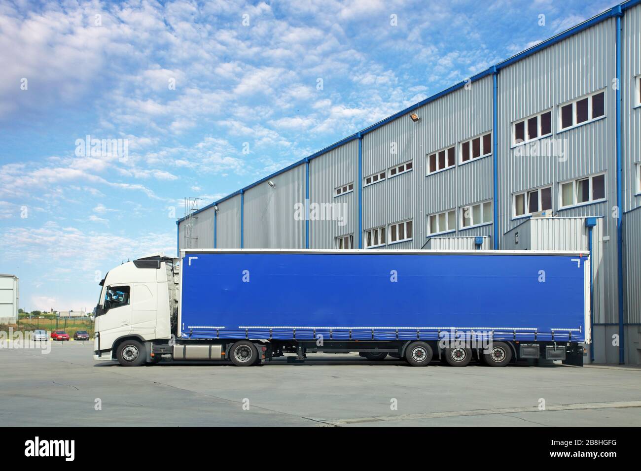 Truck in warehouse Stock Photo Alamy
