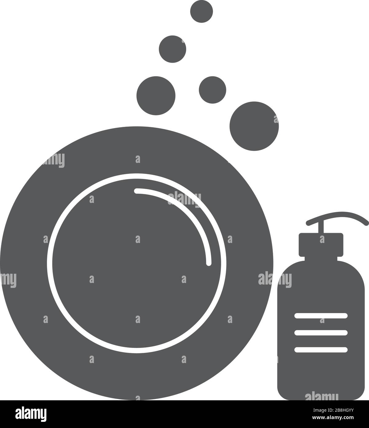 clean dishes concept design, vector icon isolated on white background Stock Vector