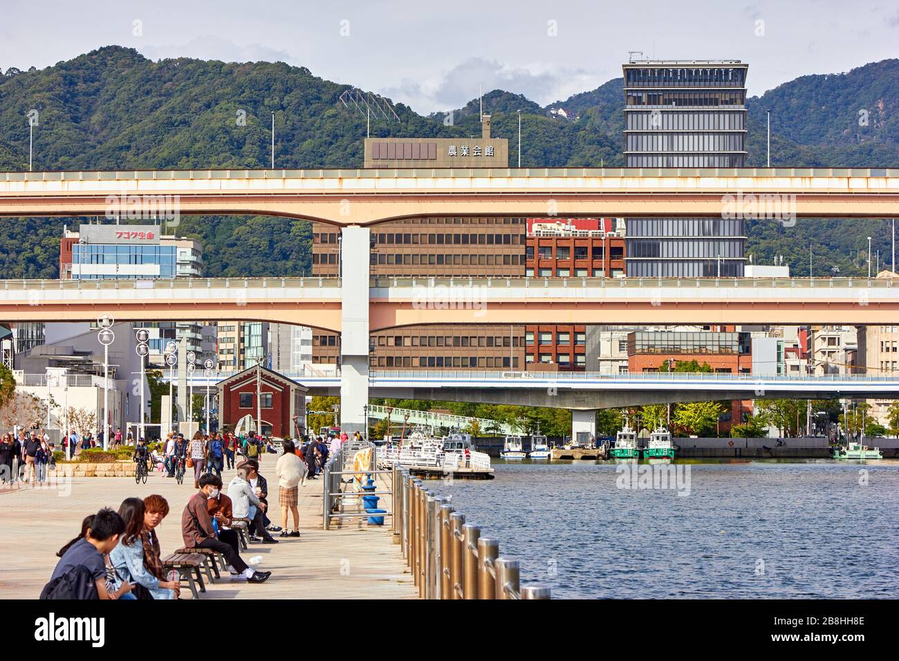 People resting in the bay Stock Photo