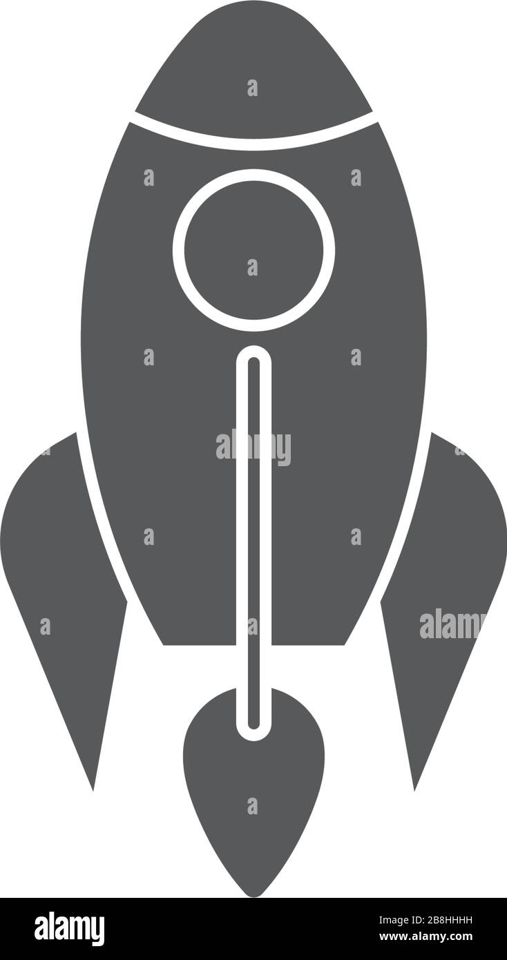 rocket vector icon concept, isolated on white background Stock Vector