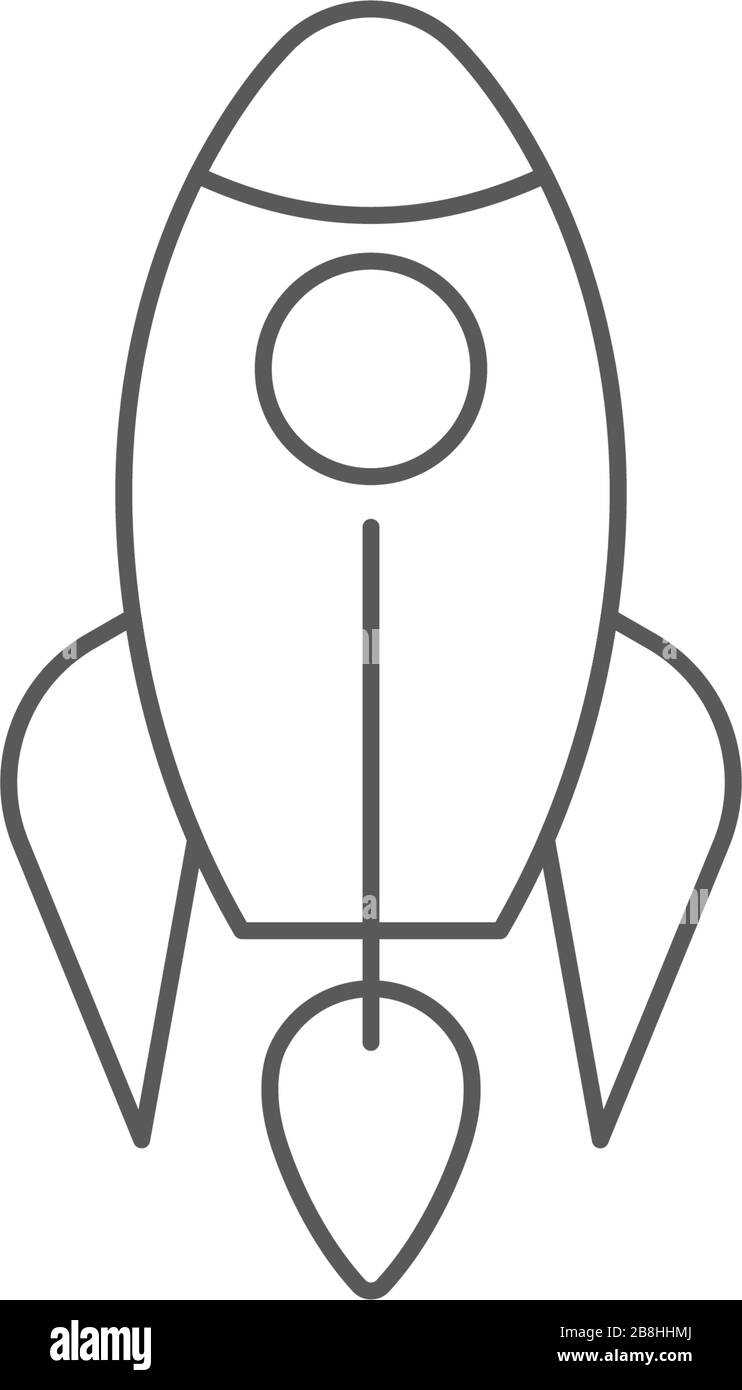 rocket vector icon concept, isolated on white background Stock Vector