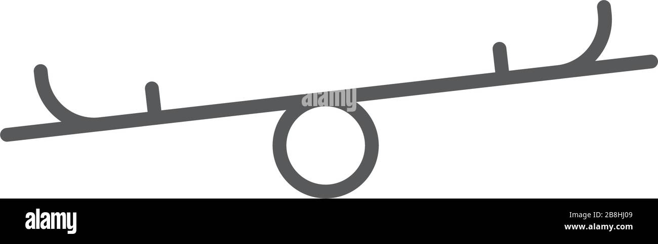 Seesaw game vector icon, isolated on white background Stock Vector
