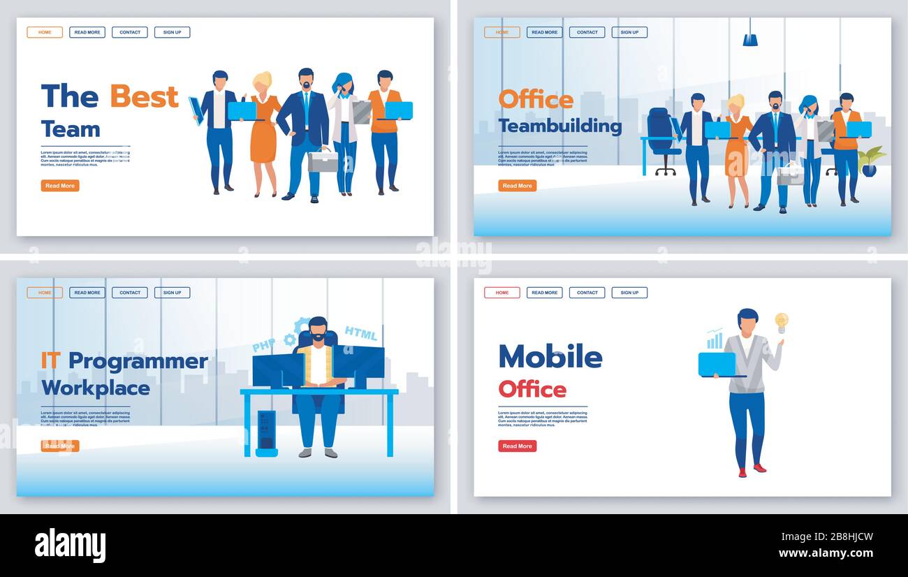 Business landing page vector templates set Stock Vector Image & Art - Alamy