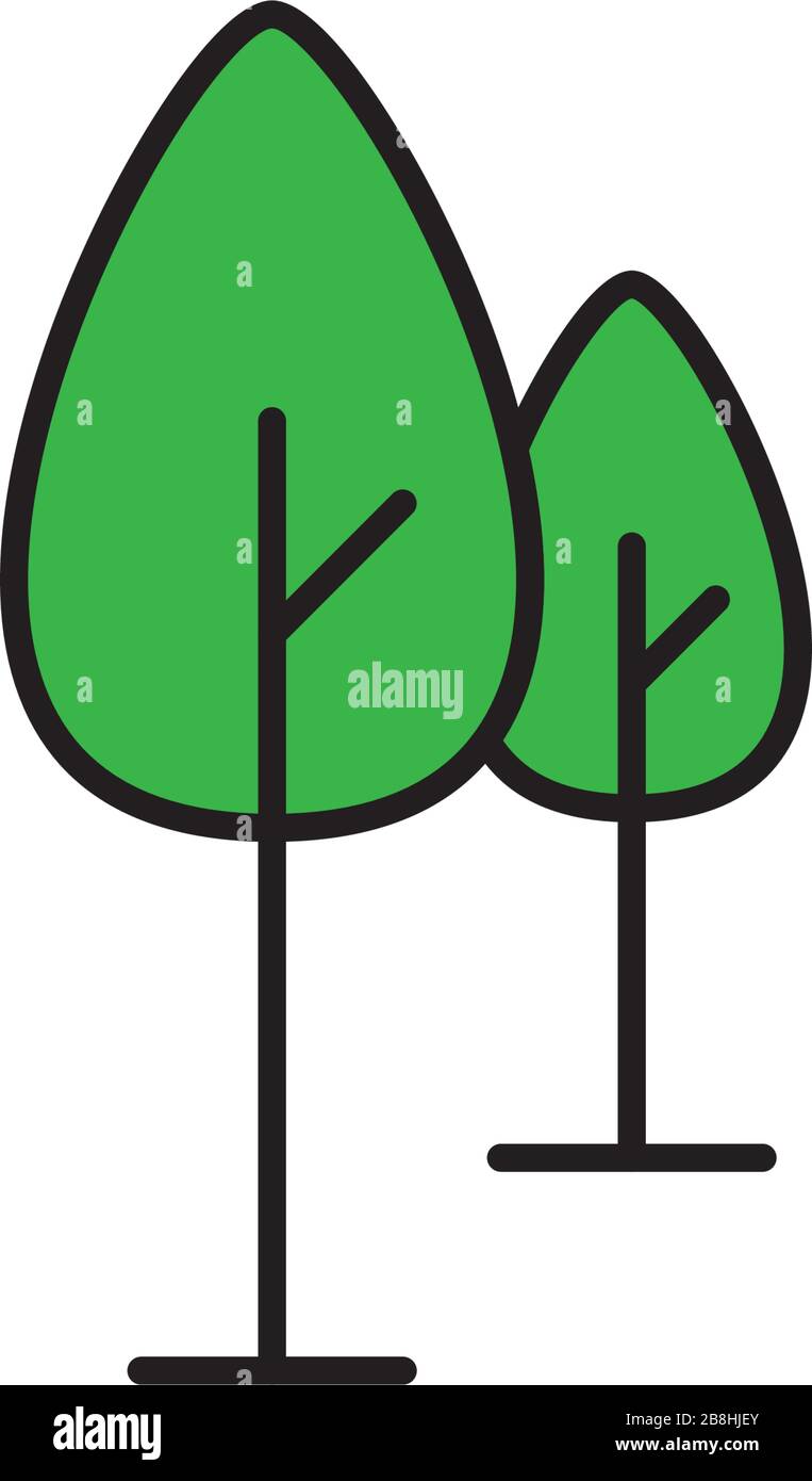Tree vector icon concept, isolated on white background Stock Vector