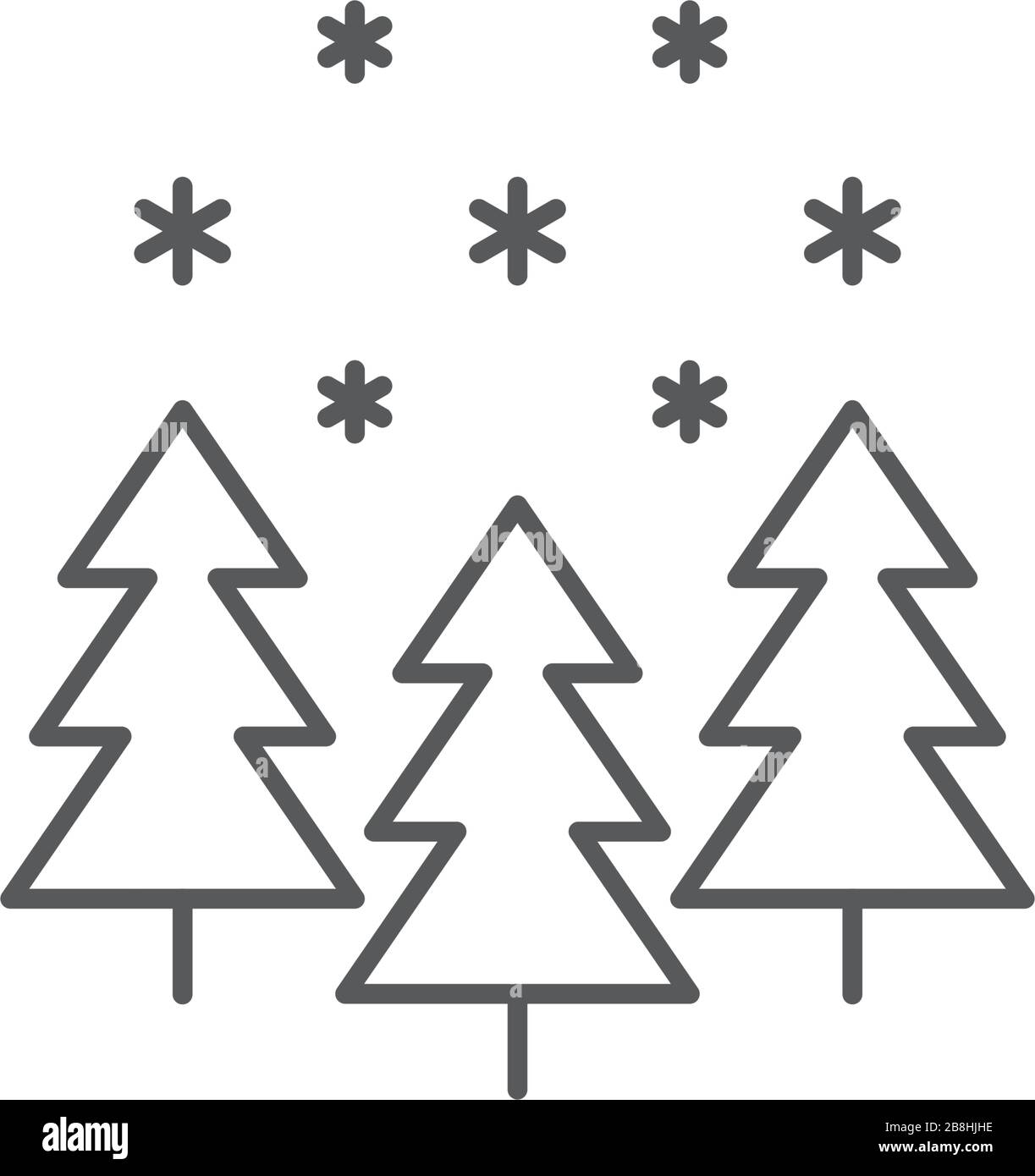 Winter forest with snow vector icon concept, isolated on white background Stock Vector