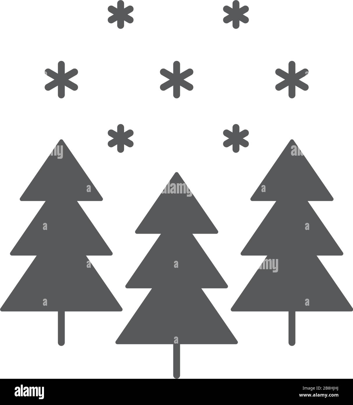 Winter forest with snow vector icon concept, isolated on white background Stock Vector