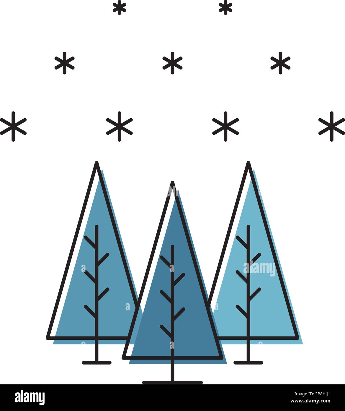 Winter forest with snow vector icon concept, isolated on white background Stock Vector