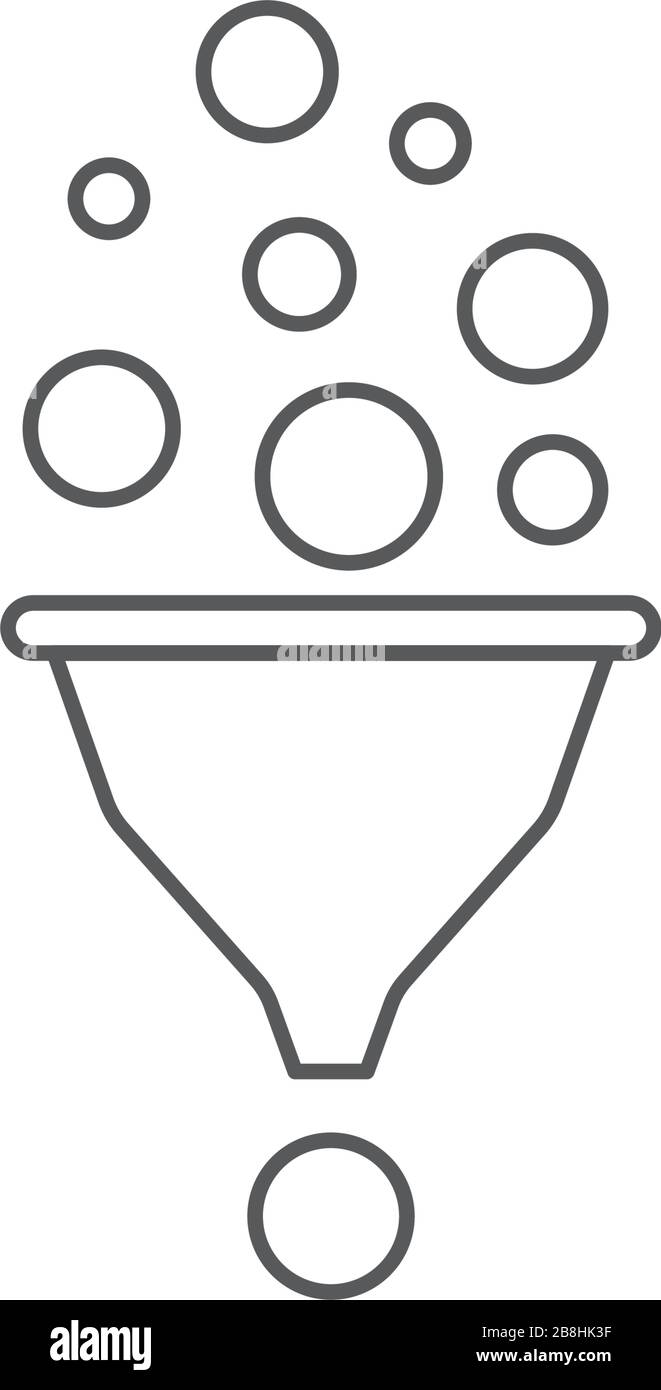 funnel vector icon concept design, isolated on white background Stock ...