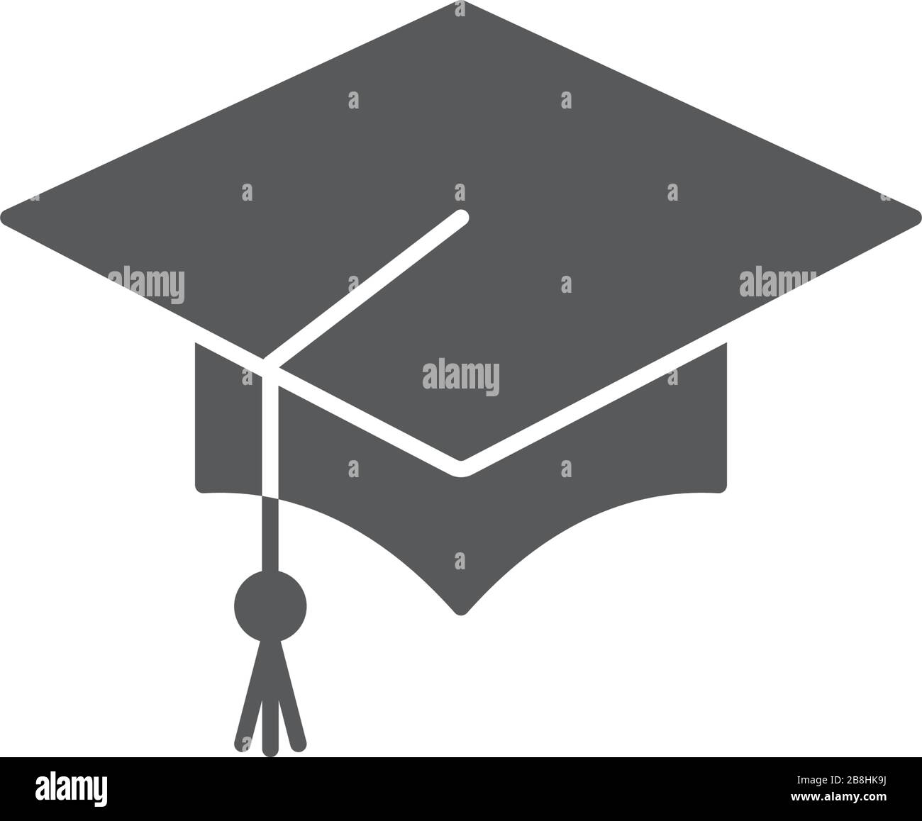 graduation cap vector icon concept, isolated on white background Stock Vector