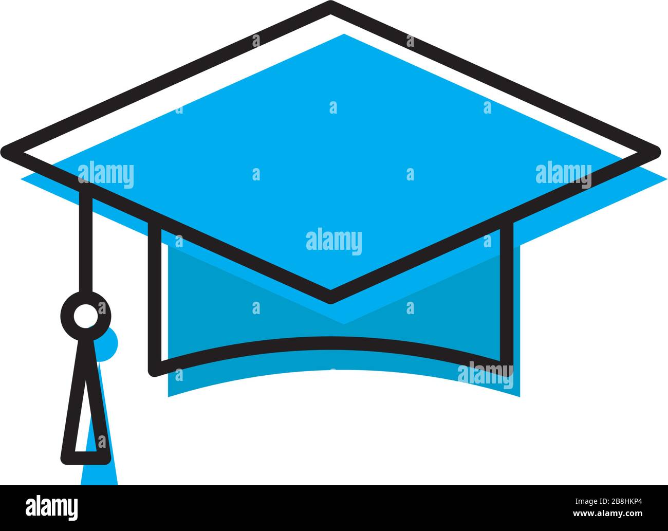 graduation cap vector icon concept, isolated on white background Stock ...