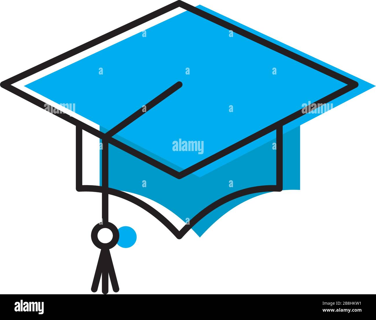 graduation cap vector icon concept, isolated on white background Stock ...
