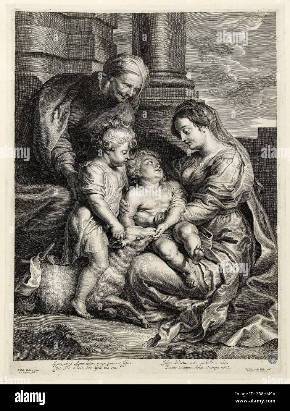 The Blessed Virgin (Dutuit 44) Pierre-Paul Rubens. La sainte Vierge (Dutuit 44). Burin, XVIIème siècle. Musée des Beaux-Arts de la Ville de Paris, Petit Palais. Stock Photo