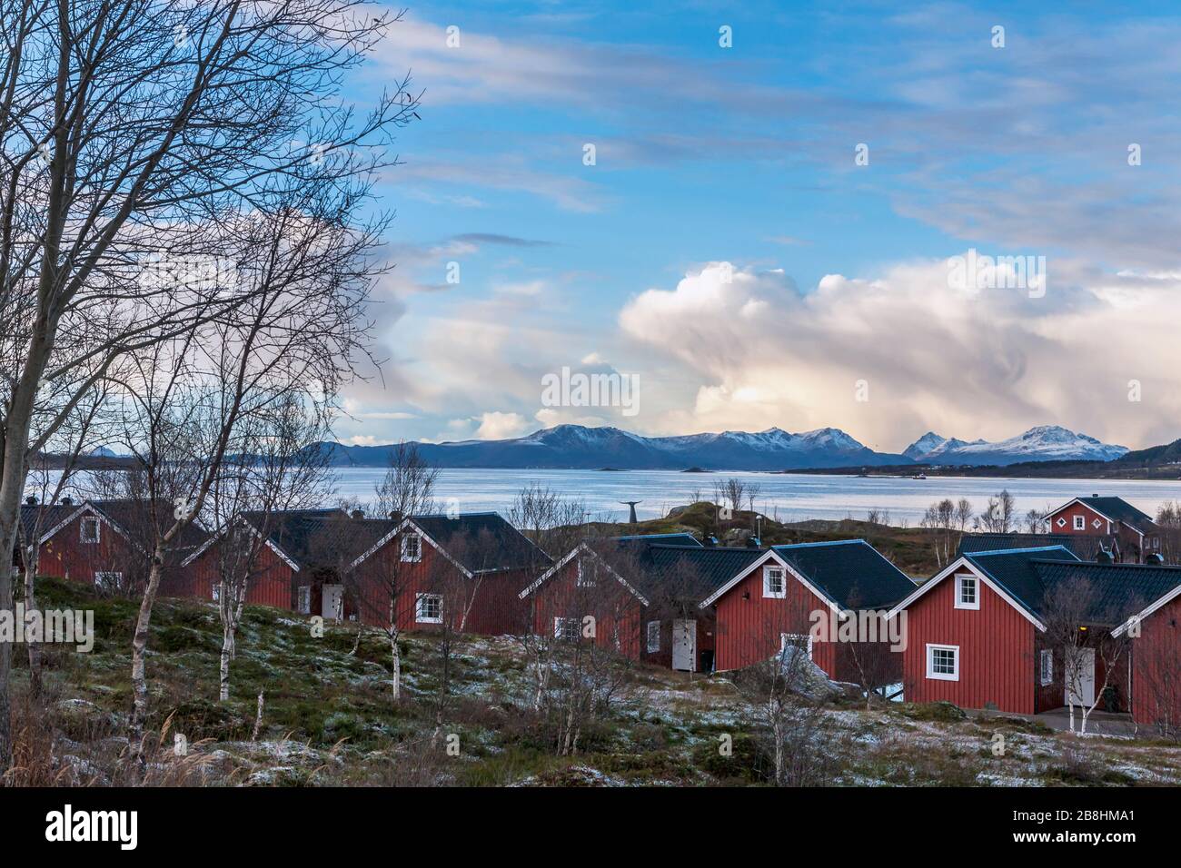 Fishermen's cottages, Børøya, Vesterålen; Northern Norway Stock Photo