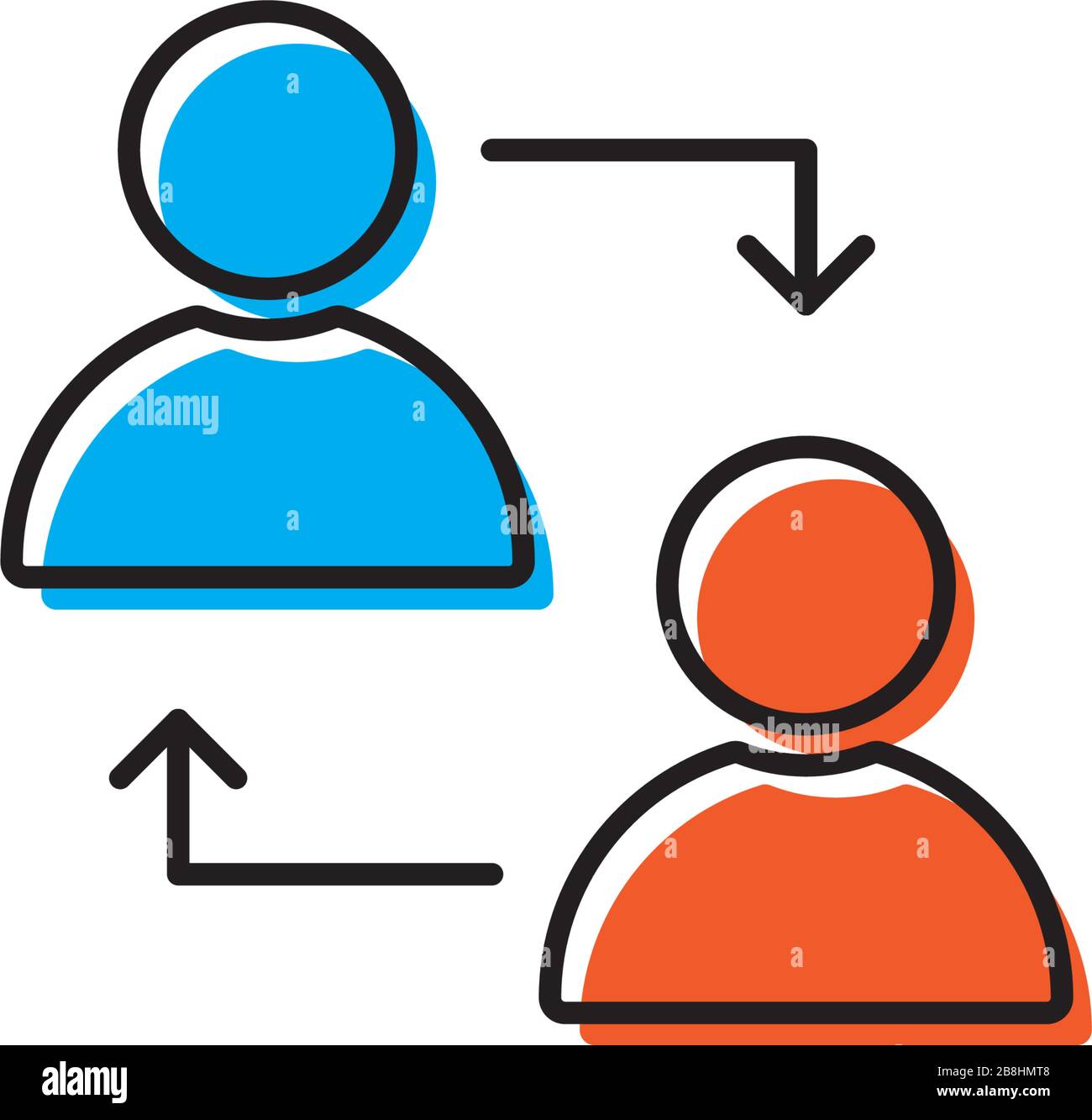 persons exchange or switch persons vector icon concept, isolated on white background Stock Vector