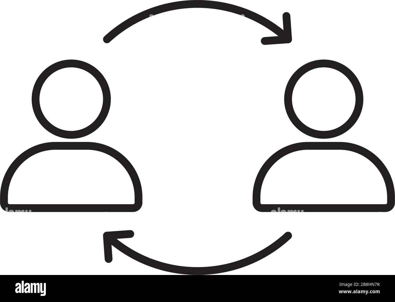 persons exchange or switch persons vector icon concept, isolated on white background Stock Vector