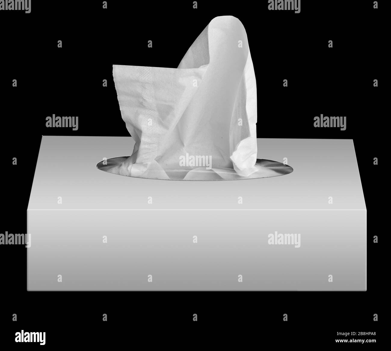 home napkins in box isolated on the black background Stock Photo Alamy