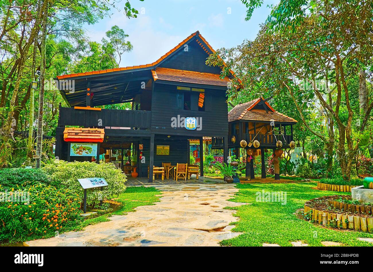 Wooden pavilion on stilts hi res stock photography and images Alamy