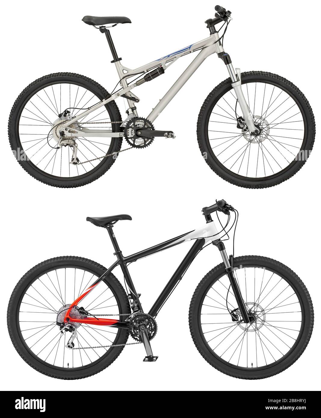 Sport bicycle isolated on the white background with clipping path Stock