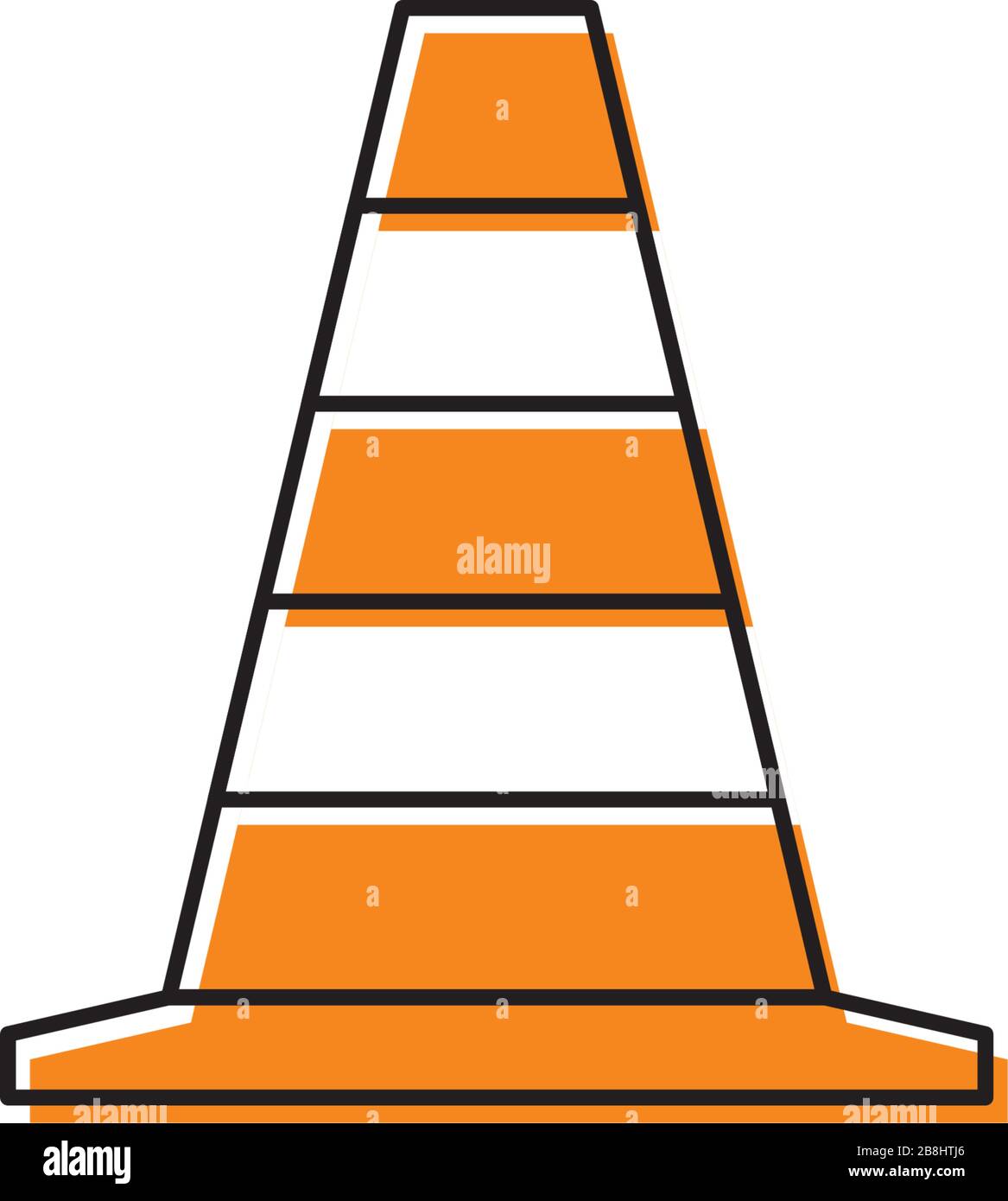 Traffic cone vector icon symbol isolated on white background Stock Vector