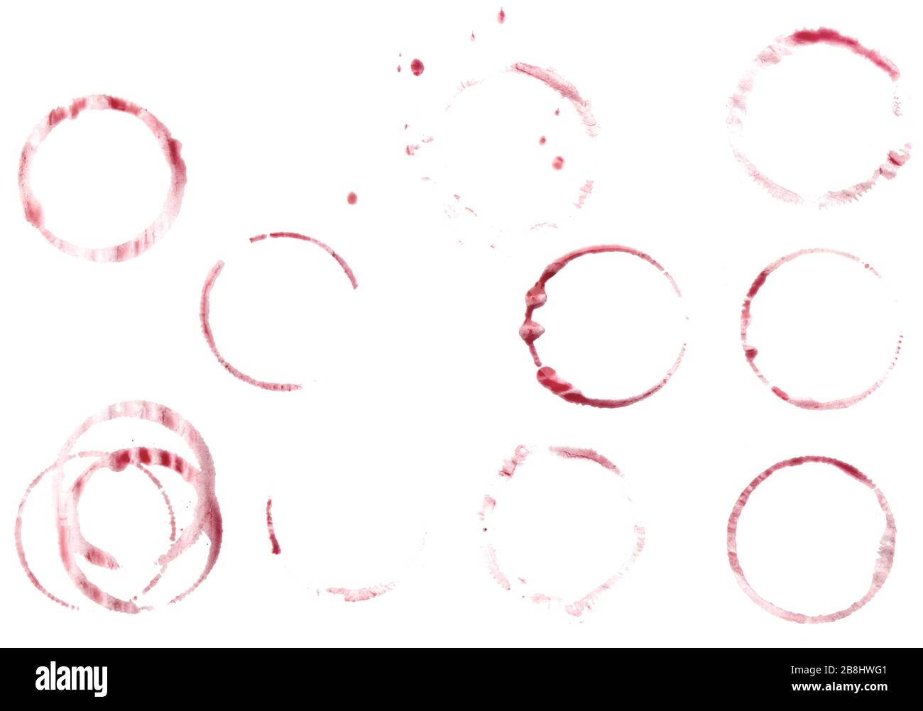 close up of wine glass marks on white background Stock Photo Alamy