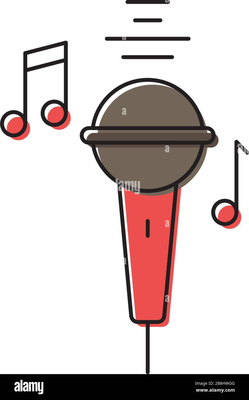 Karaoke microphone vector icon symbol isolated on white background ...