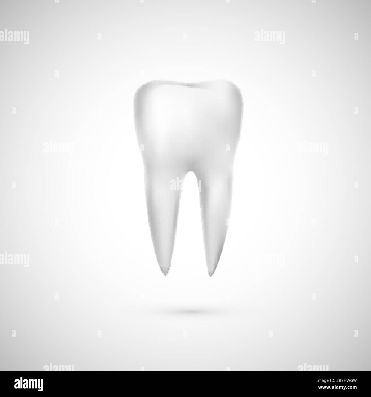 Realistic tooth illustration. Dental care and teeth restoration. Medicine icon. Vector Stock Vector